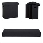 Tabouret banc banquette pouf de rangement pliable pliant 50 litres noir 13_0002776_2