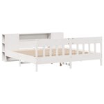 vidaXL Lit bibliothèque sans matelas blanc 200x200 cm bois pin massif