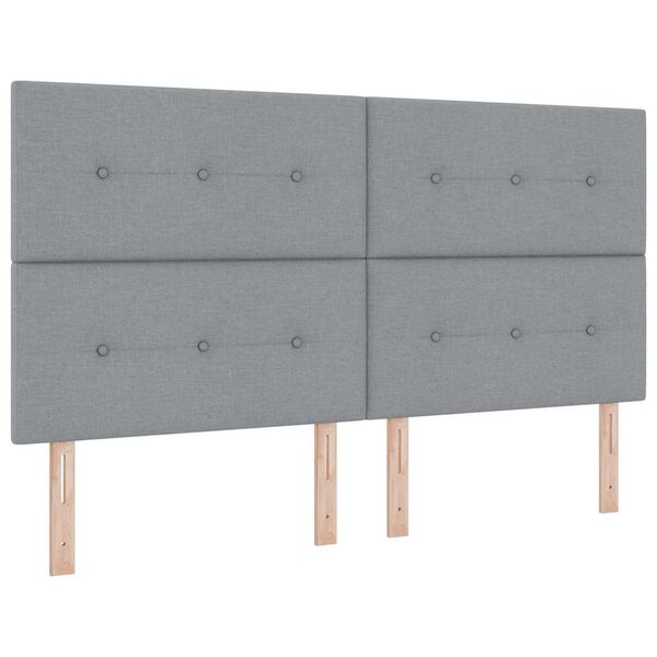 vidaXL Tête de lit LED avec bandes LED Gris clair 180 cm tissu
