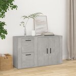 vidaXL Buffet Gris béton 100x33x59 5 cm Bois d'ingénierie