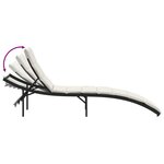 vidaXL Chaises longues lot de 2 avec table noir résine tressée