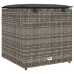 vidaXL Boîte de Rangement Extérieure Grise et Grise Foncée Rotin Grande