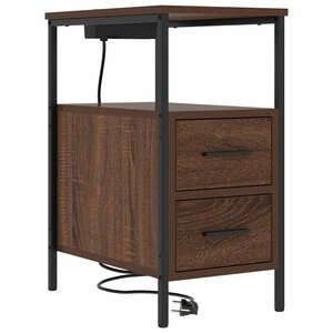 vidaXL Cabinet de chevet Chêne brun 30 x 48 x 61 cm Bois d'ingénierie