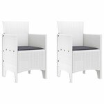 vidaXL Chaise de jardin 2 Pièces Blanc 53 x 49 x 85 cm PP