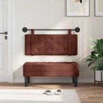 vidaXL Tête de lit suspendue Avec lumière LED Brun Brillant PU antique