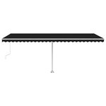 vidaXL Auvent automatique capteur de vent et LED 600x300 cm Anthracite