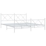 vidaXL Cadre de lit métal avec tête de lit/pied de lit blanc 183x213cm