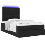 vidaXL Cadre de lit ottoman avec matelas noir 120x190 cm tissu
