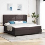 vidaXL Lit à ressorts avec matelas Marron foncé 200 x 200 cm tissu