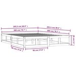 vidaXL Cadre de lit Marron miel 200x200 cm Bois massif