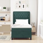 vidaXL Box Spring Lit avec Matelas Vert Foncé 90x190 cm Velours