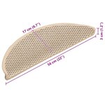 vidaXL Tapis d'escalier autocollants aspect sisal 15 Pièces 56x17x3 cm
