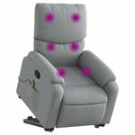 vidaXL Fauteuil de massage inclinable Gris clair Tissu