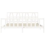 vidaXL Cadre de lit avec tête de lit blanc 200x200 cm bois massif