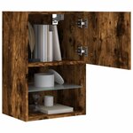 vidaXL Meuble TV avec lumières LED chêne fumé 40 5x30x60 cm