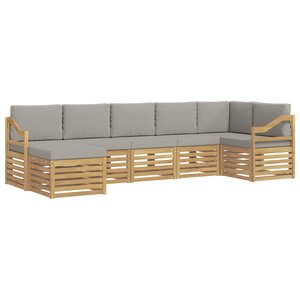 vidaXL Ensemble de canapés d'extérieur 7 Pièces Blanc et gris clair