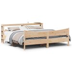 vidaXL Cadre de lit avec tête de lit 180x200 cm bois de pin massif