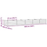 vidaXL Jardinière Ivoire 195 x 100 x 45 cm Acier galvanisé