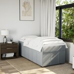 vidaXL Sommier à lattes de lit et matelas Gris clair 90x190 cm Tissu