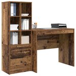 vidaXL Bureau avec tiroir 2 Pièces Bois ancien