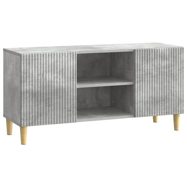 vidaXL Meuble TV Gris béton 102 x 34 5 x 50 cm Bois d'ingénierie