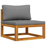 vidaXL Ensemble de canapés 2Pièces avec coussins gris foncé Acacia solide