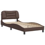 vidaXL Cadre de lit avec LED sans matelas Hvar marron 80x200 cm