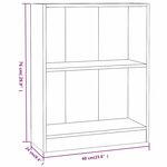 vidaXL Bibliothèque Gris 60x24x76 cm Bois d'ingénierie