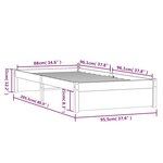vidaXL Cadre de lit sans matelas blanc bois massif 90x200 cm