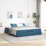 vidaXL Cadre de lit Bleu 180 x 200 cm Velours
