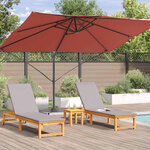 vidaXL Parasol Roma à Bras Déporté Rouge  Noir 352 x 251 x 260 cm
