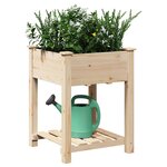 vidaXL Cache-pot de jardin avec étagère Beige 60.5 x 60 x 76.5 cm