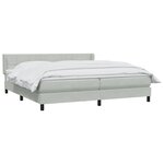 vidaXL Sommier à lattes de lit et matelas gris clair 180x220cm velours