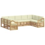 vidaXL Ensemble de canapés d'extérieur 9 pc Blanc et crème Polyester