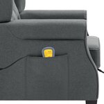 vidaXL Fauteuil de massage avec repose-pied Gris clair Tissu