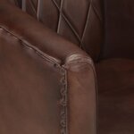 vidaXL Fauteuil Marron foncé Cuir véritable