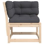 vidaXL Canapé d'angle de jardin et coussins 73x73x78cm bois pin massif