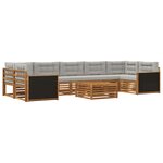 vidaXL Ensemble de canapés d'extérieur 8 pc Naturel et gris clair