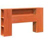 vidaXL Lit bibliothèque sans matelas cire marron 140x190 cm pin massif