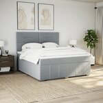 vidaXL Sommier à lattes de lit avec matelas Gris clair 180x200cm Tissu