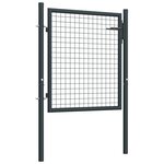 vidaXL Portail en maille de jardin Acier galvanisé 100 x 125 cm Gris