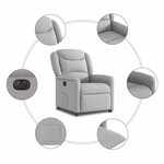 vidaXL Fauteuil inclinable électrique gris nuage tissu