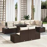 vidaXL Ensemble de canapé de jardin avec coussin 9 Pièces Marron et crème
