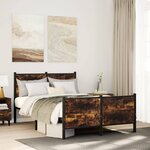 vidaXL Cadre de lit en métal sans matelas chêne fumé 120x200 cm
