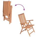 vidaXL Chaises inclinables de jardin lot de 2 Bois de teck solide