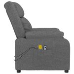 vidaXL Fauteuil électrique de massage Gris foncé Tissu