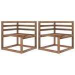 vidaXL Canapés d'angle palette de jardin 2 Pièces Marron Pin imprégné