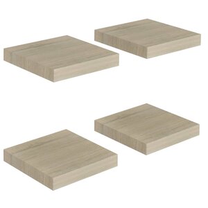 vidaXL Étagères murales flottantes 4 Pièces chêne 23x23 5x3 8 cm MDF