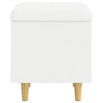 vidaXL Pouf de rangement Blanc 40 x 40 x 45 cm Simili cuir