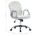 vidaXL Chaise de bureau pivotante Blanc Similicuir